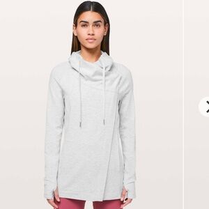 Lululemon coast easy wrap grey zip up cardigan sweatshirt size 4